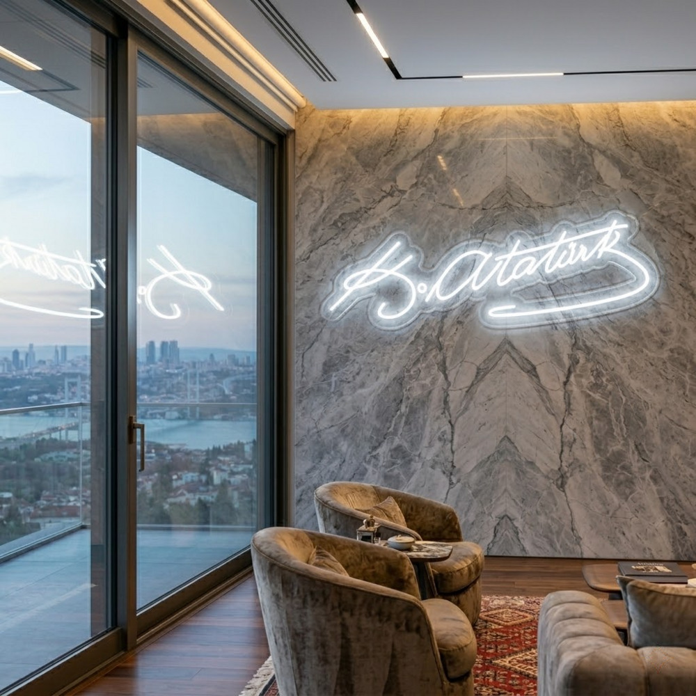 Atatürk İmzası Neon LED Tabela - Görsel 2