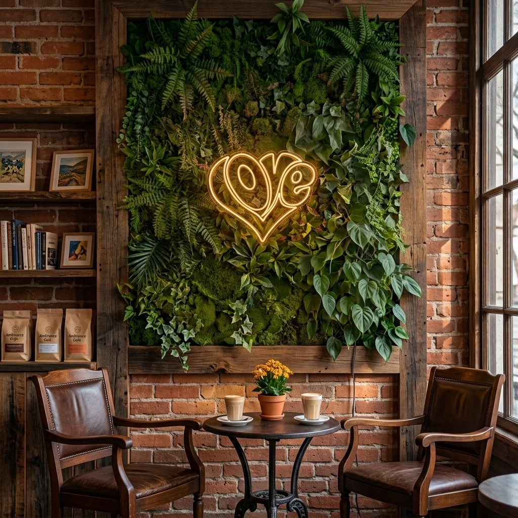 Kalp İçinde LOVE Yazılı Tasarımlı Neon LED Tabela